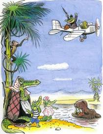 Крокодил семья крокодилов в африке отец на самолете дети
