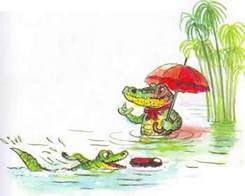 Телефон крокодил с зонтом калоша