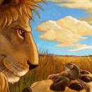 Лев, испуганный мышью